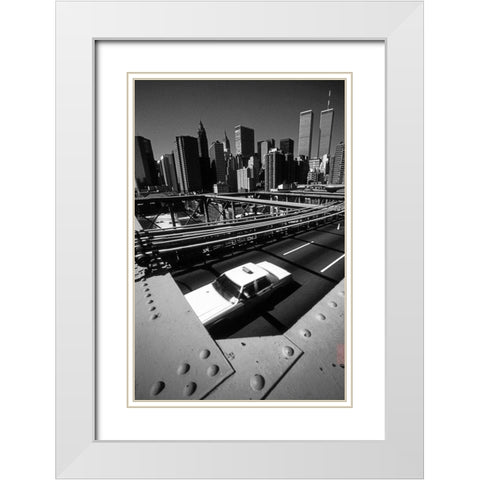 Brooklyn Bridge II White Modern Wood Framed Art Print with Double Matting by Matthes, Dieter