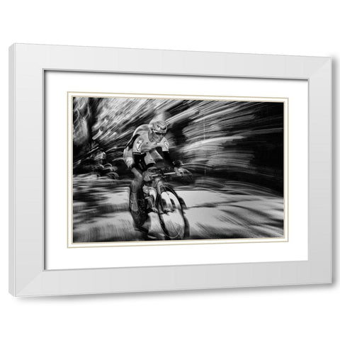 Fireworks White Modern Wood Framed Art Print with Double Matting by Urlings, Lou