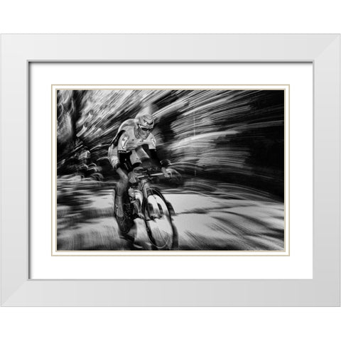Fireworks White Modern Wood Framed Art Print with Double Matting by Urlings, Lou