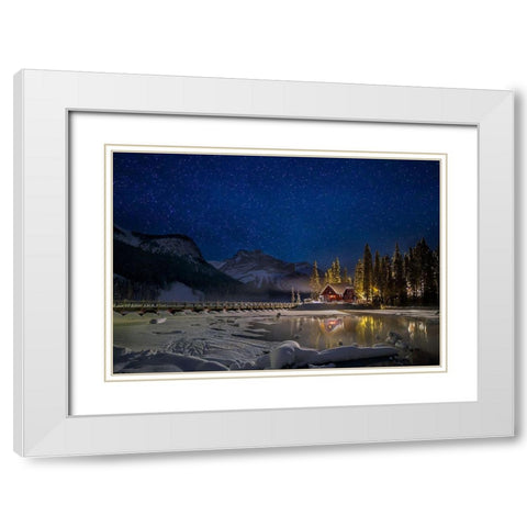 A Starry Fairytale Land White Modern Wood Framed Art Print with Double Matting by Jiang, Yi
