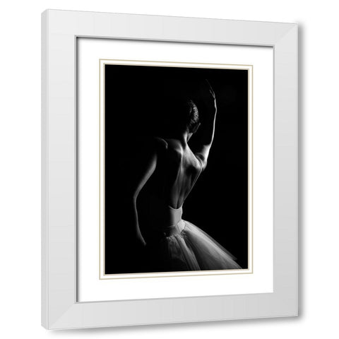 N-T White Modern Wood Framed Art Print with Double Matting by Medeiros, Paulo