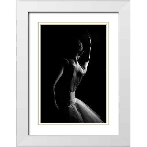 N-T White Modern Wood Framed Art Print with Double Matting by Medeiros, Paulo