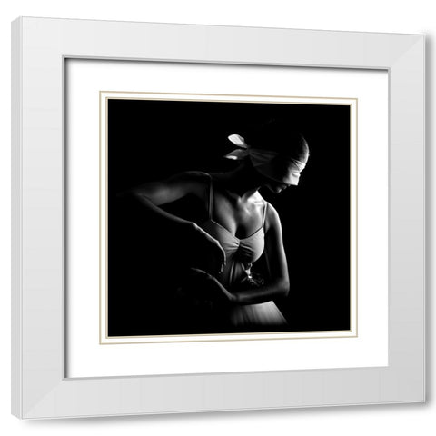 N-T White Modern Wood Framed Art Print with Double Matting by Medeiros, Paulo