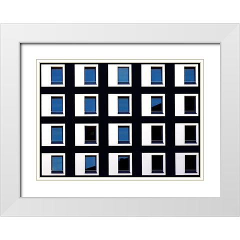 Black And Blue White Modern Wood Framed Art Print with Double Matting by Hawerkamp, Hans-Wolfgang