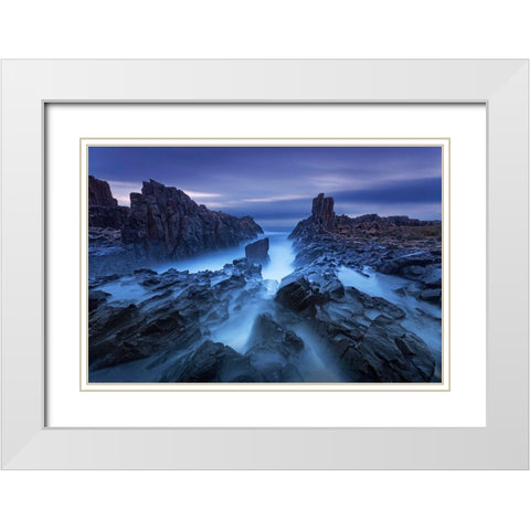 Bombo White Modern Wood Framed Art Print with Double Matting by Zhu, Jingshu
