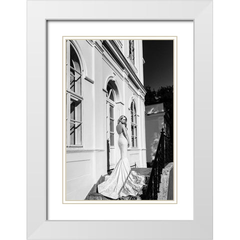 Janina White Modern Wood Framed Art Print with Double Matting by Krystynek MQEP, Martin