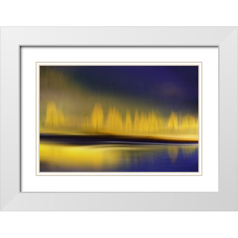 Yellow Night White Modern Wood Framed Art Print with Double Matting by Westum, Heidi