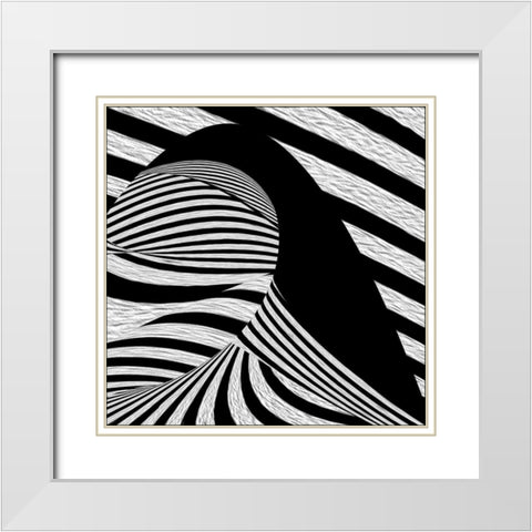 Black Wave White Modern Wood Framed Art Print with Double Matting by Claes, Gilbert