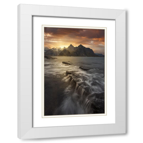 Midnight Sun II White Modern Wood Framed Art Print with Double Matting by Martin Castan, David