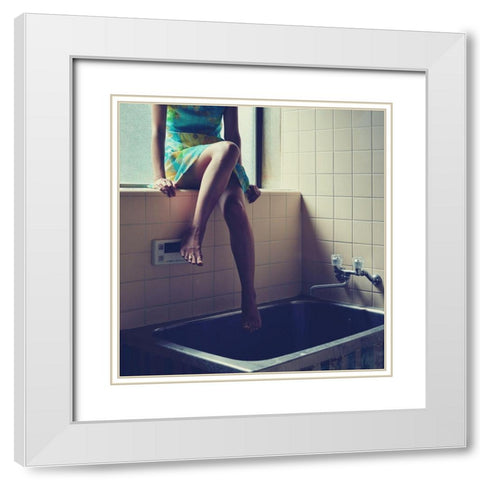 Entrance White Modern Wood Framed Art Print with Double Matting by Amenomori, Keiichiro