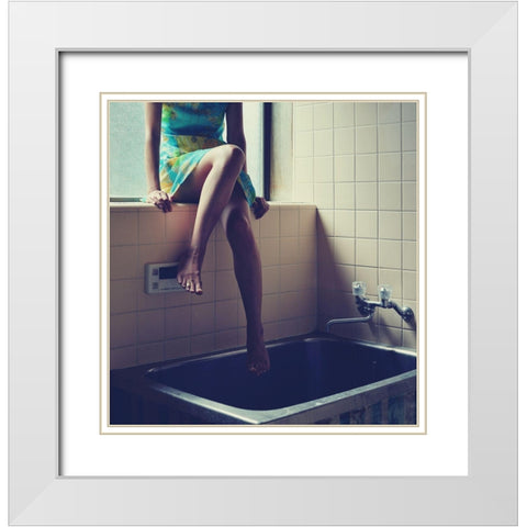 Entrance White Modern Wood Framed Art Print with Double Matting by Amenomori, Keiichiro