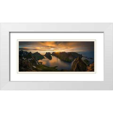 Helvete Midnight Sun White Modern Wood Framed Art Print with Double Matting by Kruczynski, Wojciech