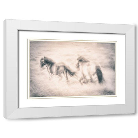 Running Free White Modern Wood Framed Art Print with Double Matting by Davidsson, Gustav