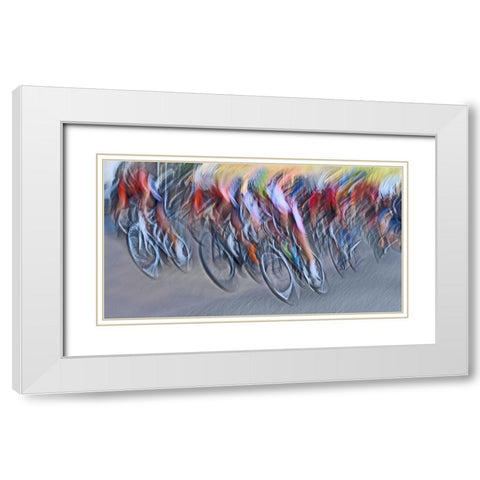 Stampede White Modern Wood Framed Art Print with Double Matting by Urlings, Lou