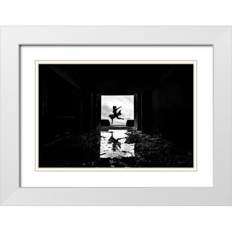 I Believe I Can Fly White Modern Wood Framed Art Print with Double Matting by Medeiros, Paulo