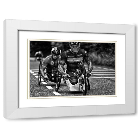 Strong Arms White Modern Wood Framed Art Print with Double Matting by Urlings, Lou