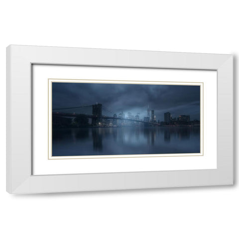 Blue River White Modern Wood Framed Art Print with Double Matting by Martin Castan, David