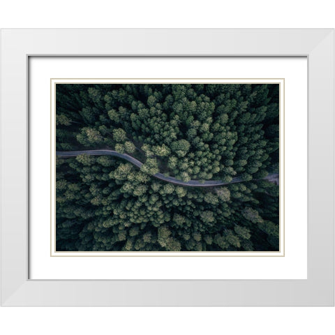 From Above White Modern Wood Framed Art Print with Double Matting by Carrillo Lopez, Antonio