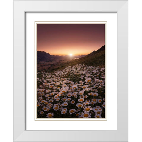 Closer To The Sun White Modern Wood Framed Art Print with Double Matting by Abevilla, Sergio