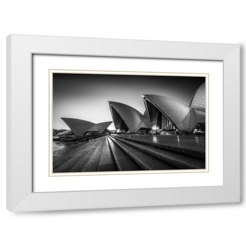 In Silhouette White Modern Wood Framed Art Print with Double Matting by Fan, Tim