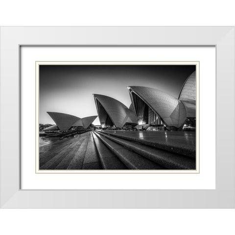 In Silhouette White Modern Wood Framed Art Print with Double Matting by Fan, Tim