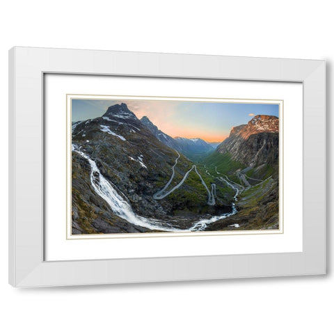 Trollstigen White Modern Wood Framed Art Print with Double Matting by Olsen, Christer