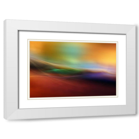 Watercolor Lines White Modern Wood Framed Art Print with Double Matting by Westum, Heidi