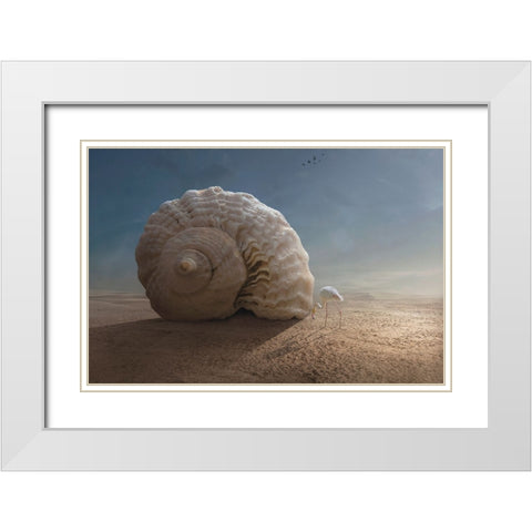 Whats Inside White Modern Wood Framed Art Print with Double Matting by Almawash, Sulaiman