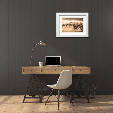 Yilki White Modern Wood Framed Art Print with Double Matting by Tuncel, Tunc