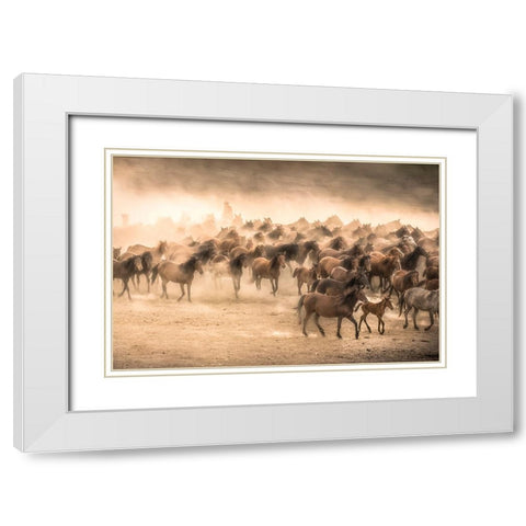Yilki White Modern Wood Framed Art Print with Double Matting by Tuncel, Tunc