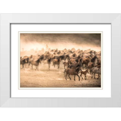 Yilki White Modern Wood Framed Art Print with Double Matting by Tuncel, Tunc