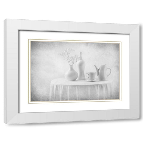 A White Dream White Modern Wood Framed Art Print with Double Matting by Perfoncio, Margareth