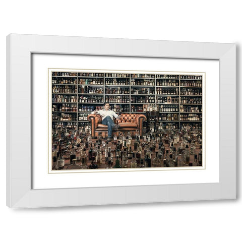 Raaandsup1;L-The Gluttonous White Modern Wood Framed Art Print with Double Matting by Art, Fabi