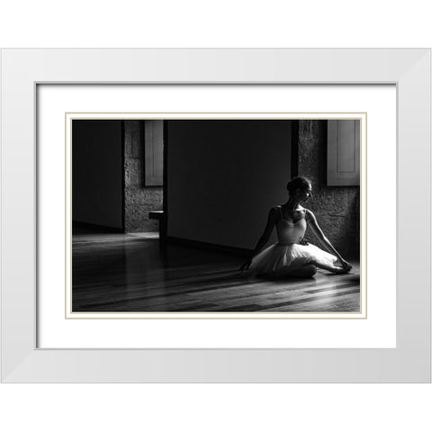 N-T White Modern Wood Framed Art Print with Double Matting by Medeiros, Paulo