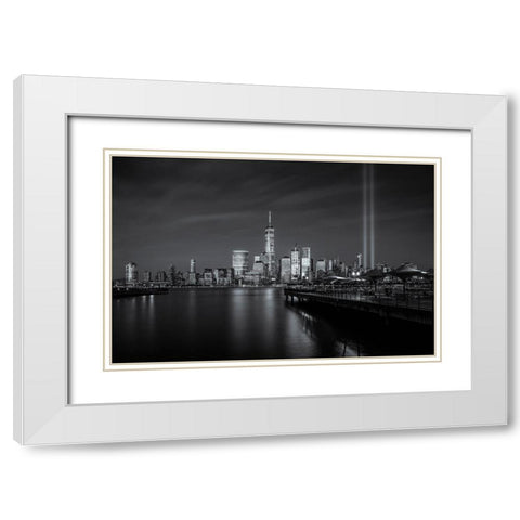 Wtc Tribute In Light White Modern Wood Framed Art Print with Double Matting by Dai, Wei