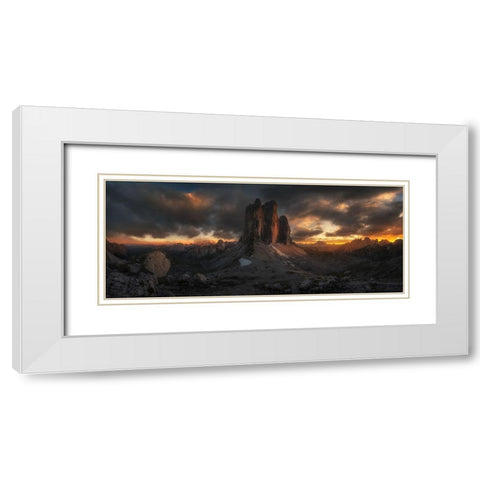 _^^^_ White Modern Wood Framed Art Print with Double Matting by Martin Castan, David