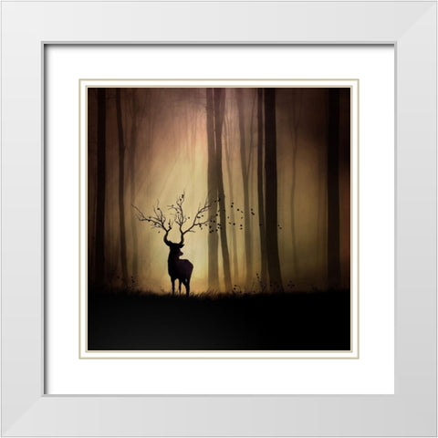 Legendes Dautomne White Modern Wood Framed Art Print with Double Matting by Del Grosso, Sebastien