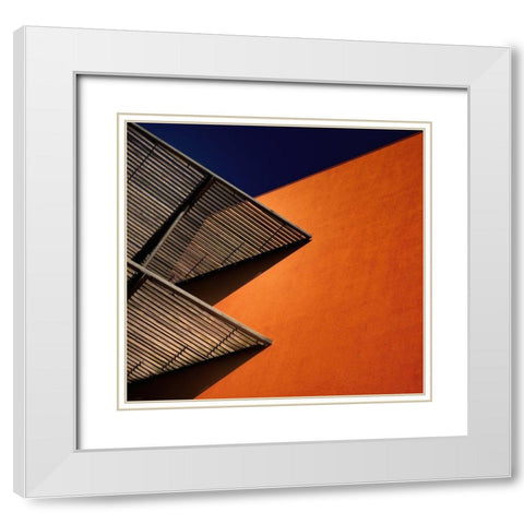 Lines And Shadows. White Modern Wood Framed Art Print with Double Matting by Verschelden, Harry