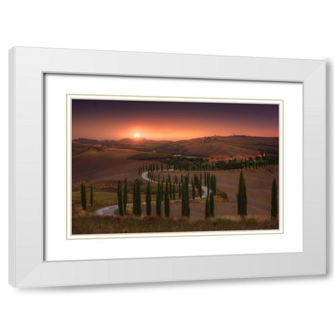 Tuscany White Modern Wood Framed Art Print with Double Matting by Anton, Rostovskiy