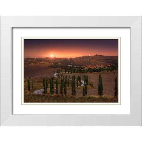 Tuscany White Modern Wood Framed Art Print with Double Matting by Anton, Rostovskiy