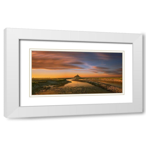 Saint-Michel.... White Modern Wood Framed Art Print with Double Matting by Browko, Krzysztof