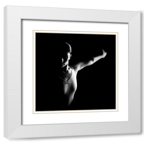 N-T White Modern Wood Framed Art Print with Double Matting by Medeiros, Paulo