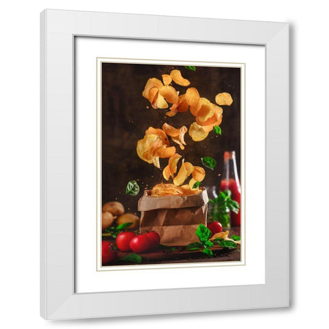 Comfort Food For Stormy Weather White Modern Wood Framed Art Print with Double Matting by Belenko, Dina