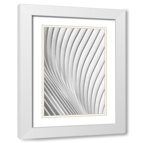 Calatrava Lines White Modern Wood Framed Art Print with Double Matting by Budny, Christopher