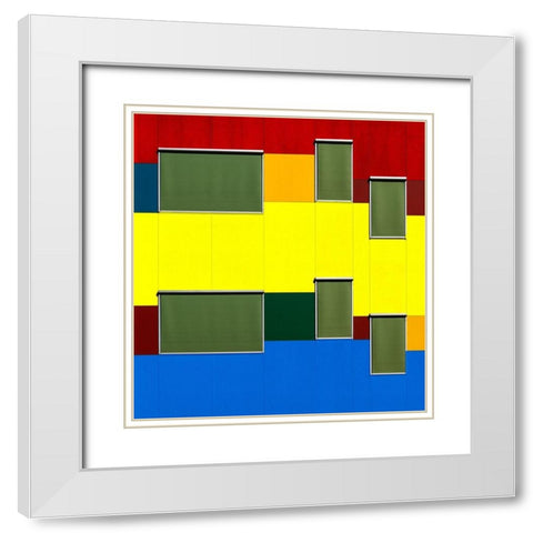 A Colorfull Mood. White Modern Wood Framed Art Print with Double Matting by Verschelden, Harry