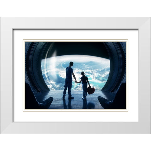 Untitled White Modern Wood Framed Art Print with Double Matting by Parishkov, Sergey