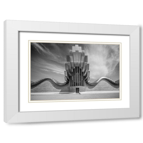 Ysios Winery White Modern Wood Framed Art Print with Double Matting by Vangindertael, Luc