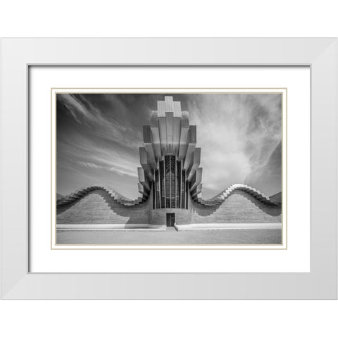 Ysios Winery White Modern Wood Framed Art Print with Double Matting by Vangindertael, Luc