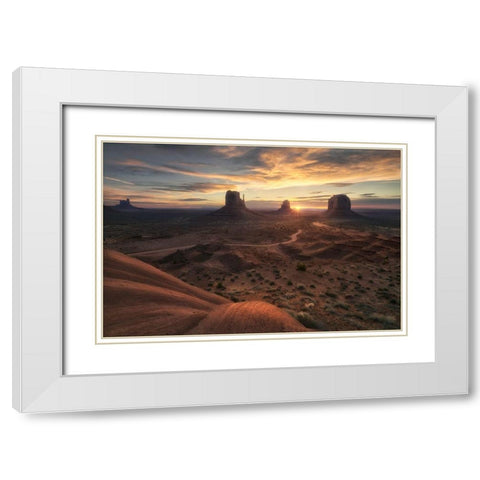 The Landscape Of My Dreams White Modern Wood Framed Art Print with Double Matting by Carozzi, Fiorenzo