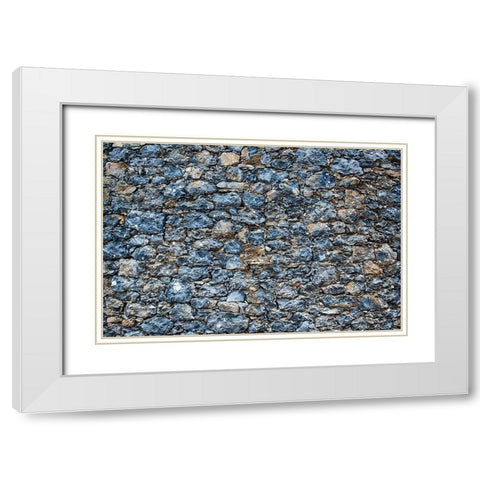 Old Stone Wall 3 White Modern Wood Framed Art Print with Double Matting by Bsmart